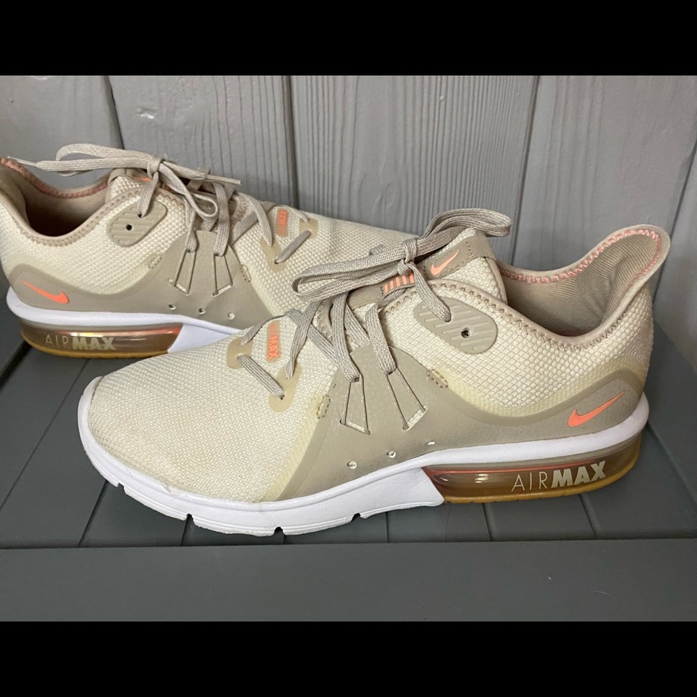 Women's Nike Air Max Cream and Peach Size 9